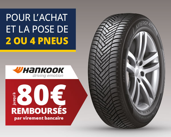 Jusqu’à 80€ remboursés - Hankook